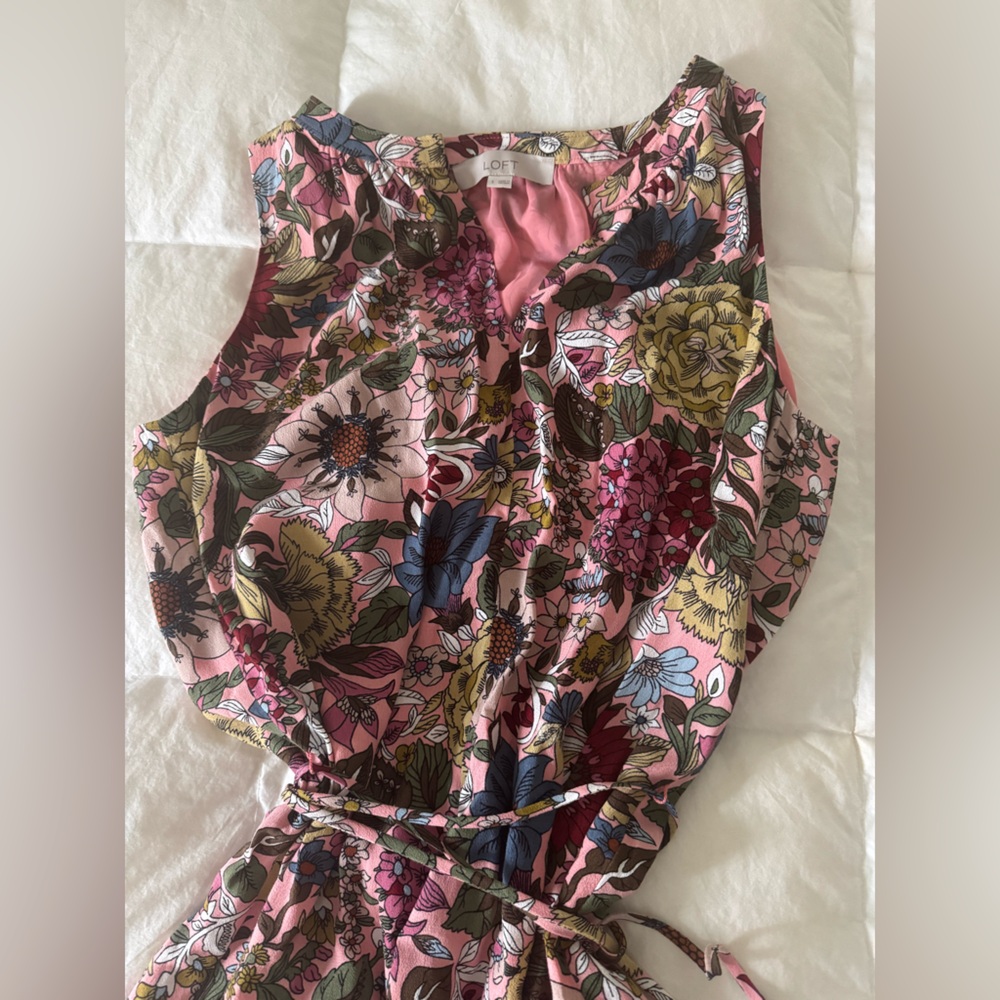 LOFT Pink Floral Dress